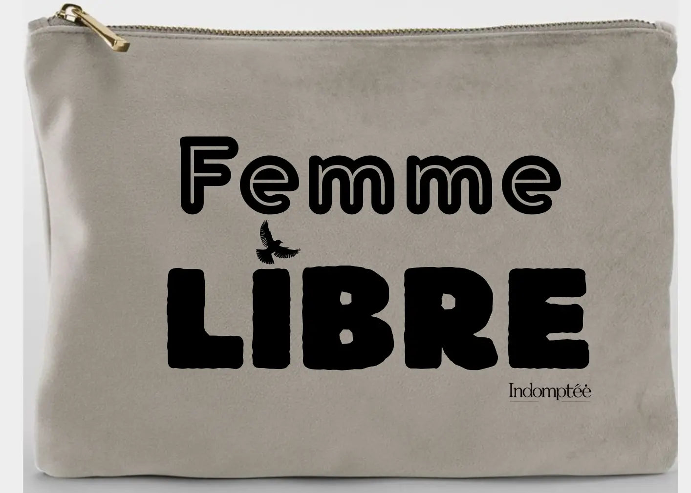 Grande Pochette en velours "Courageuse" V Indomptée